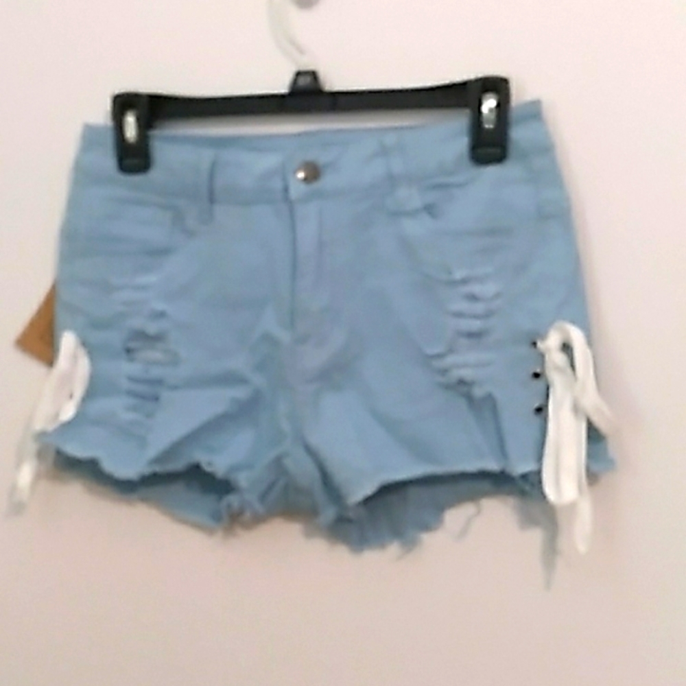 OYIOYIYO blue frayed demin shorts size L